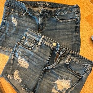 AEO American Eagle Jean shorts size 10 lot of 2